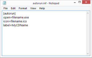 how to create autorun file